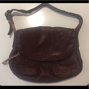 Lucky Brand Brown Lamb Leather Shoulder Bag
